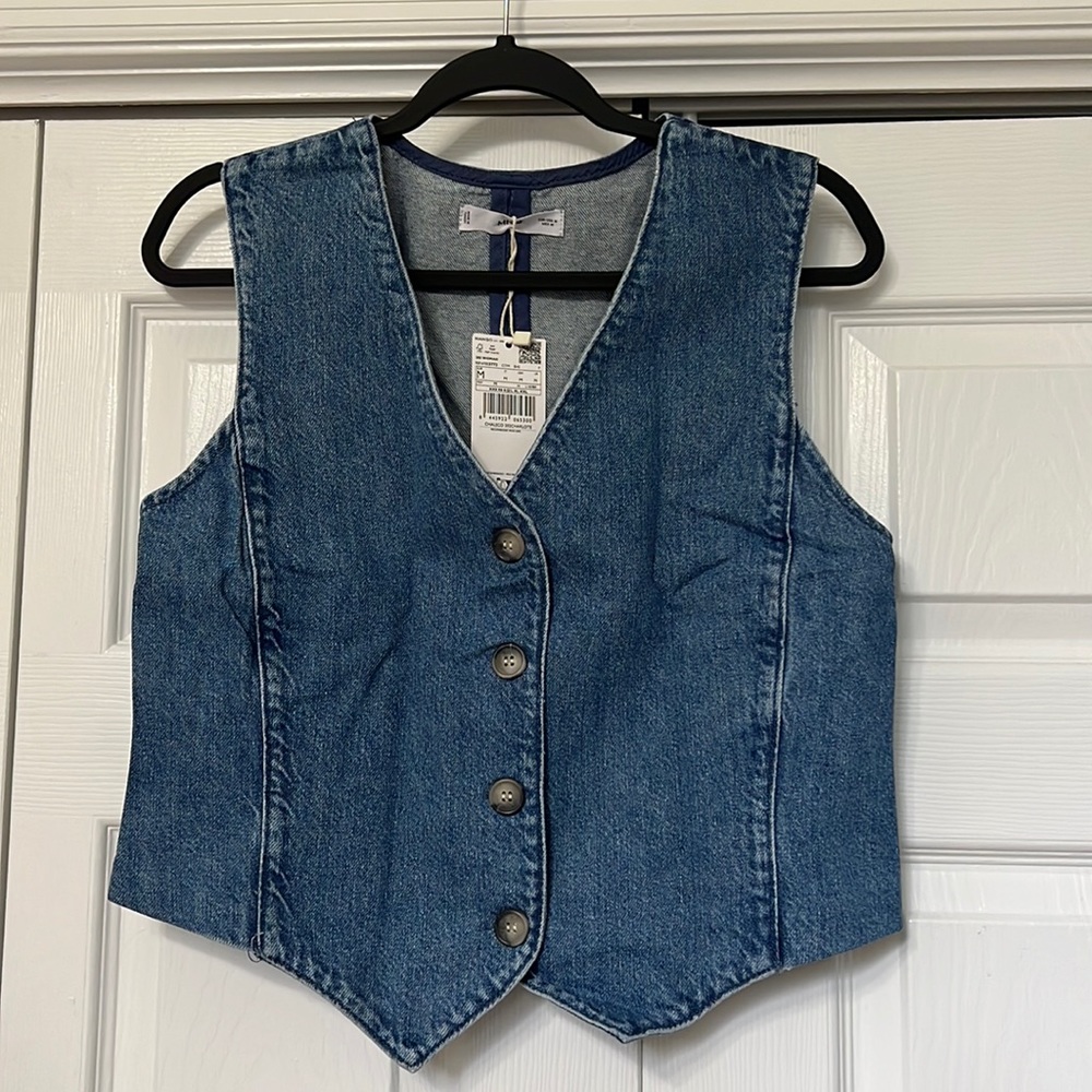 NWT Denim Vest with Seams